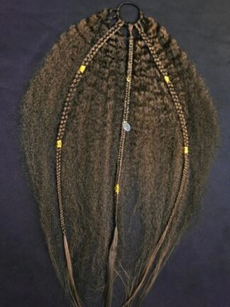 accessoire cheveux avec tresses et boucles crépus